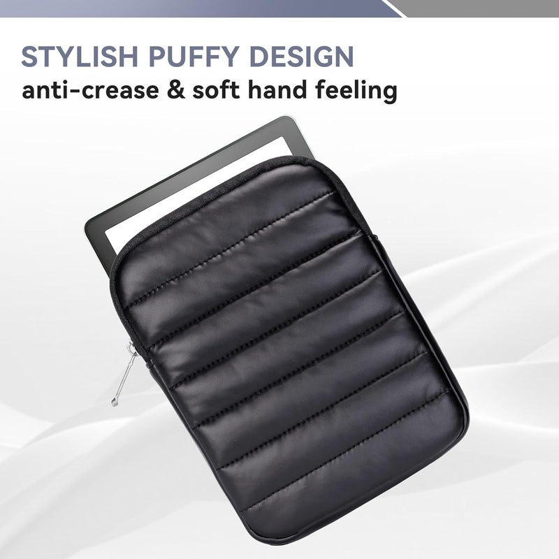 Clezolraa 6-7 Inch Puffy Sleeve Case for 7" Kindle Paperwhite 12th Gen/Colorsoft 2024, 6.8" Kindle Paperwhite 11th Gen, 6" Kindle 11th Gen 2024/2022, Oasis, Protective Pouch Bag, Black - Image 3